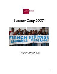 Summer Camp Report 2007 - French American Cultural Exchange