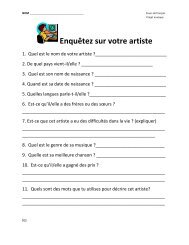 Enquêtez sur votre artiste