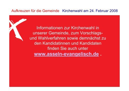 Das Amt einer Presbyterin oder eines ... - Kirchengemeinde Asseln