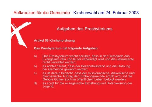 Das Amt einer Presbyterin oder eines ... - Kirchengemeinde Asseln