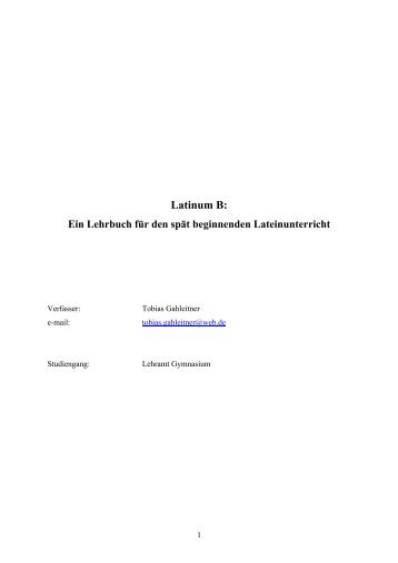 Tobias Gahleitner: Latinum B