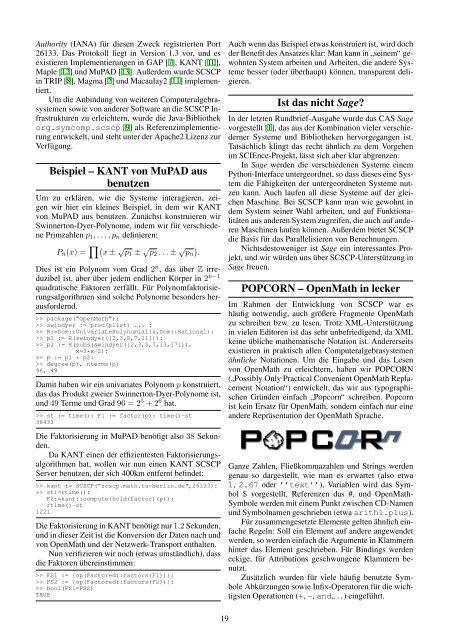 Mathematica - Fachgruppe Computeralgebra