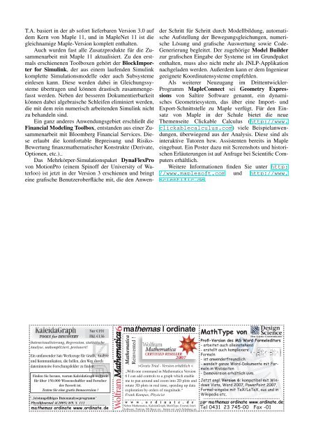 mathemas | ordinate - Fachgruppe Computeralgebra