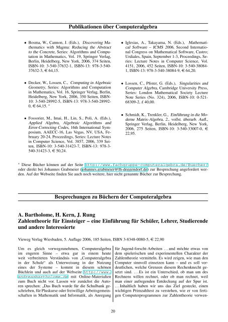 mathemasordinate - Fachgruppe Computeralgebra