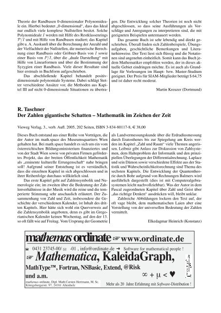 mathemasordinate - Fachgruppe Computeralgebra