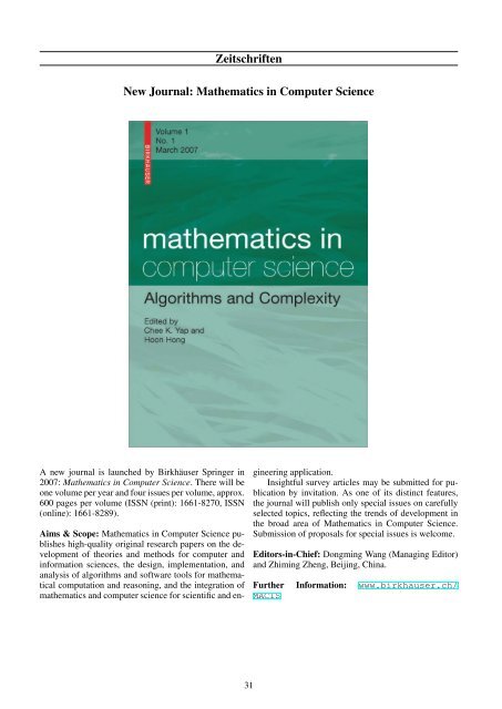 mathemasordinate - Fachgruppe Computeralgebra