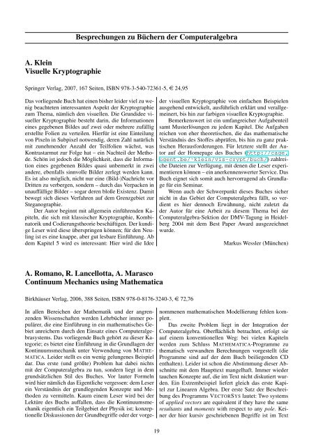 Computeralgebra-Rundbrief - Fachgruppe Computeralgebra