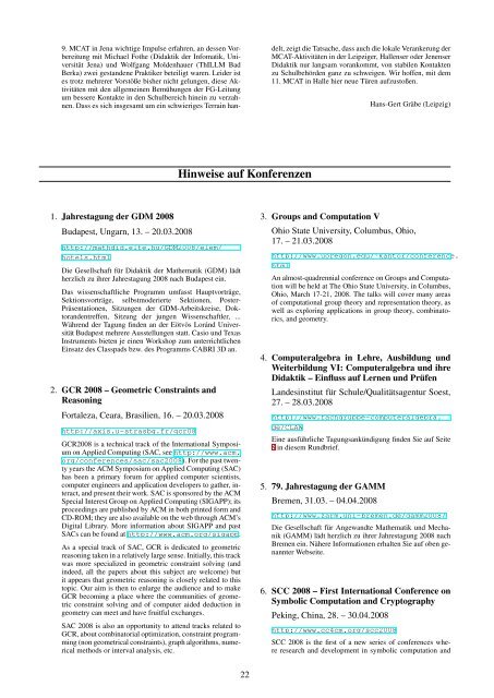 Computeralgebra-Rundbrief - Fachgruppe Computeralgebra