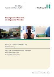 Rückengerechtes Verhalten - MediClin Fachklinik Rhein-Ruhr