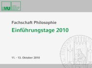 Einführungstage 2010 - Fachschaft Philosophie - LMU