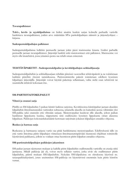 J-SP:n ohjeita Partiokisojen järjestäjille - Järvi-Suomen Partiolaiset