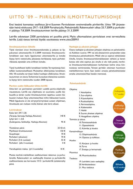 Liplatus 1/2009 - Järvi-Suomen Partiolaiset