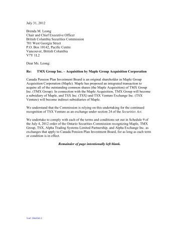 Memorandum of undertaking Memorandum of undertaking