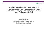 Mathematische Kompetenzen von Schülerinnen und Schülern am ...