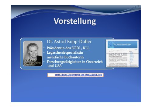 Dr. Astrid Kopp-Duller, Livia Duller Die Qualität der Ausbildung „Die ...