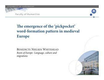 he emergence of the 'pickpocket' word-formation pattern in medieval ...