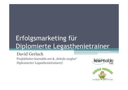 6 Erfolgsmarketing Legasthenietrainer - Fachtagungen des EÖDL