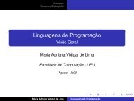 Linguagens de Programação - Faculdade de Computação