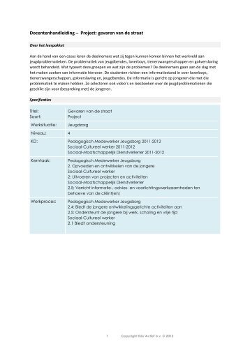 Docentenhandleiding – Project: Buitenspel - Factor-E