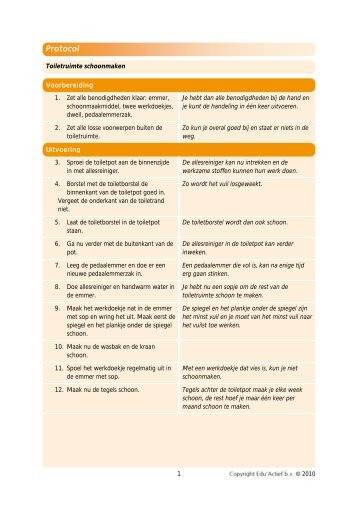 Protocol: toiletruimte schoonmaken - Factor-E