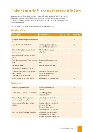 Werkmodel: transfertechnieken - Factor-E