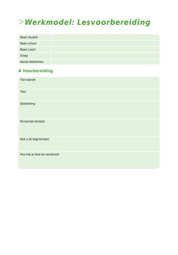 Werkmodel: Lesvoorbereiding - Factor-E