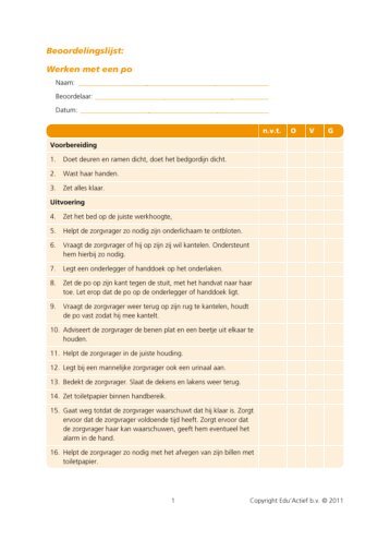 Beoordelingsformulier: werken met een po - Factor-E