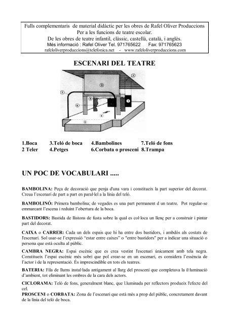 escenari del teatre un poc de vocabulari - factoria cultural