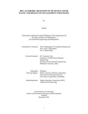 dry anaerobic digestion of municipal solid waste and digestate ...