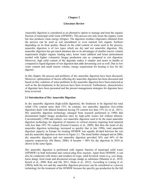 dry anaerobic digestion of municipal solid waste and digestate ...