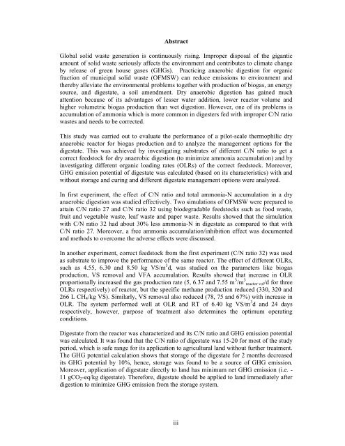 dry anaerobic digestion of municipal solid waste and digestate ...