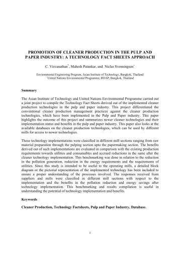 promotion of cleaner production in the pulp and ... - faculty.ait.ac.th