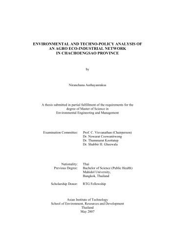 environmental and techno-policy analysis of an agro eco-industrial