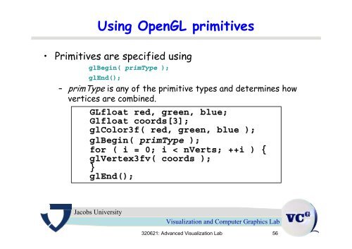 Introduction to OpenGL Prof. Dr.-Ing. Lars Linsen - Faculty.jacobs ...