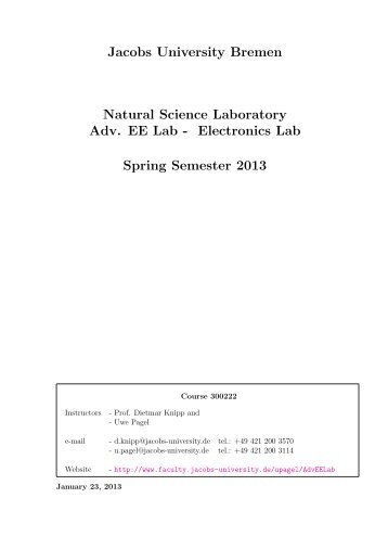 Lab Manual for AdvEE Semester 1/2 - Faculty.jacobs-university.de ...