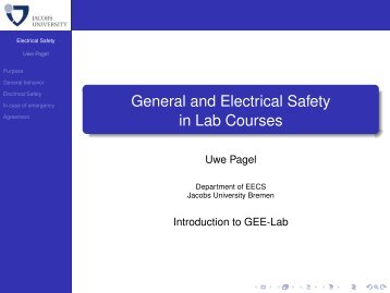 General and Electrical Safety in Lab Courses - Faculty.jacobs ...