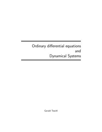 Ordinary Differential Equations and Dynamical Systems