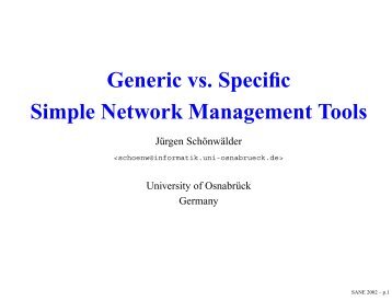 Generic vs. Specific Simple Network Management Tools