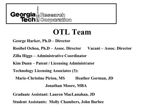 Overview - Office of Technology Licensing - Georgia Tech Faculty ...