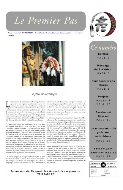 Le premier pas - Vol. 2 No. 3 - Fondation autochtone de guérison