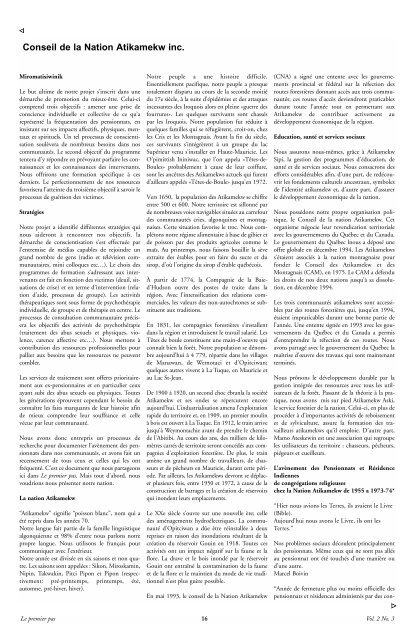 Le premier pas - Vol. 2 No. 3 - Fondation autochtone de guérison