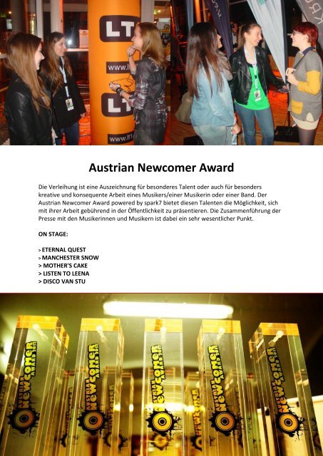 Radio FRECH war auch heuer wieder beim NEWCOMER AWARD ...