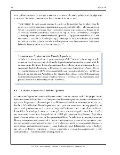 Un cheminement de guérison : Le rétablissement du mieux-être