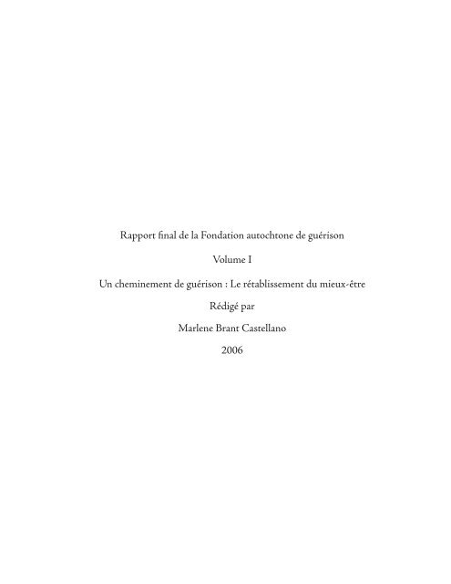 Un cheminement de guérison : Le rétablissement du mieux-être