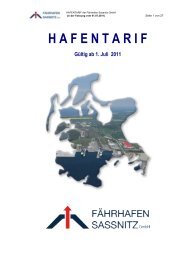 HAFENTARIF - Fährhafen Sassnitz