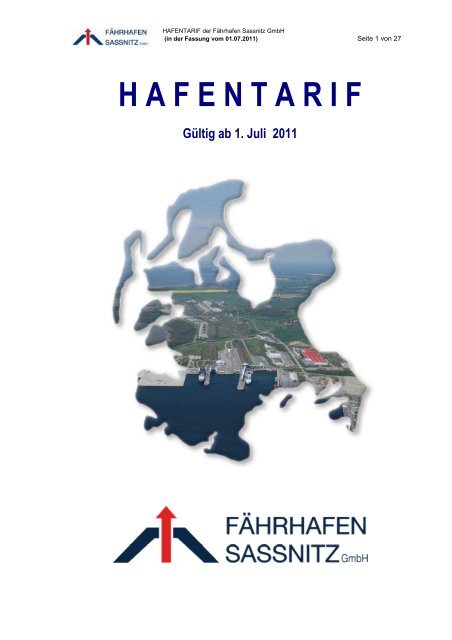 HAFENTARIF - Fährhafen Sassnitz