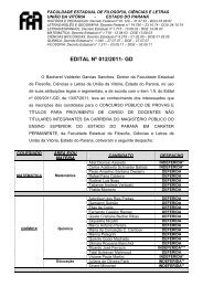 Edital Nº 012-Homologação de candidatos para concurso ... - FAFIUV