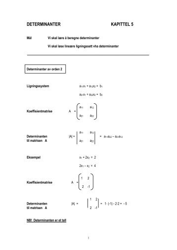 DETERMINANTER KAPITTEL 5