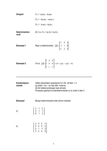 DETERMINANTER KAPITTEL 5