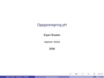 Oppgaveregning pH - Høgskolen i Østfold